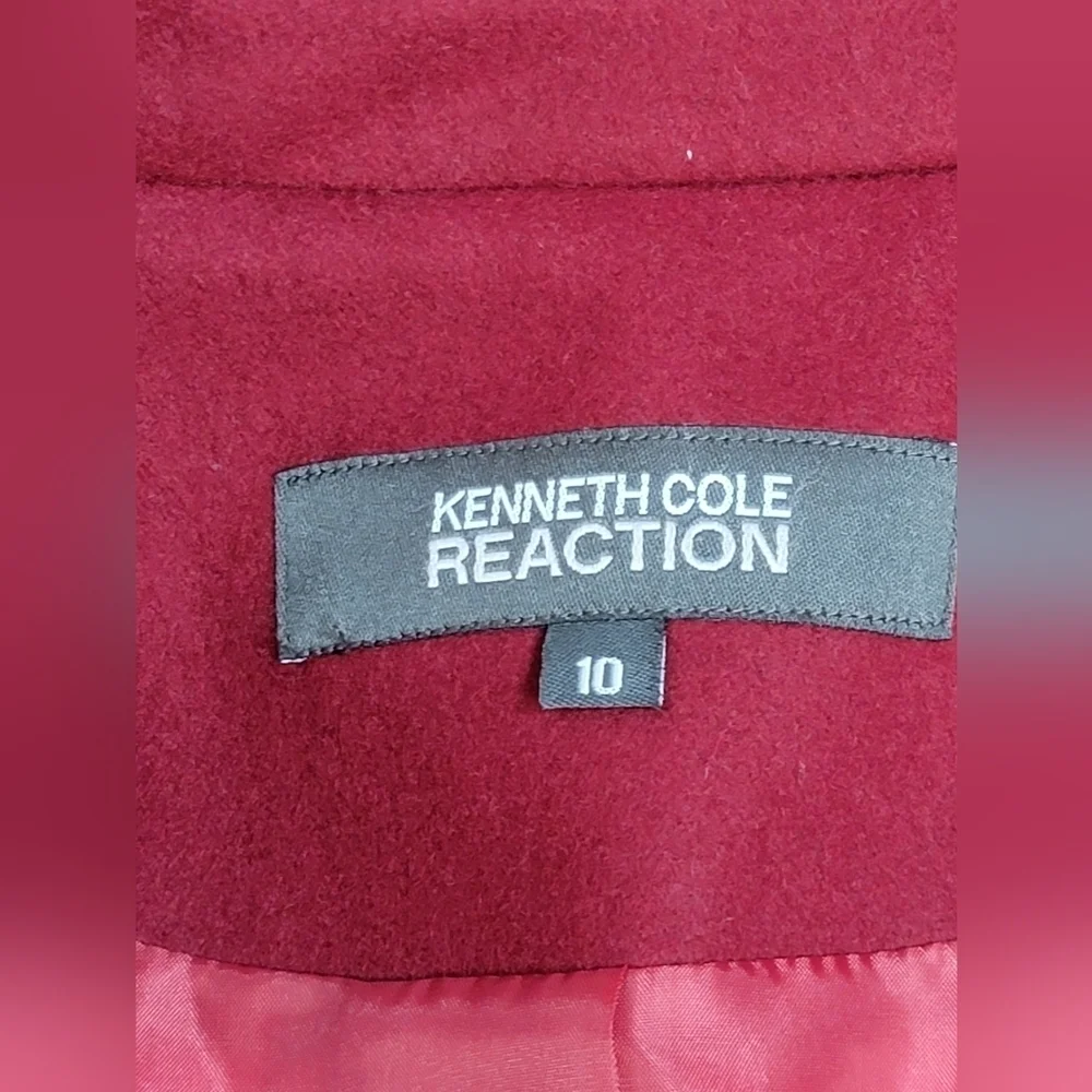 Kenneth Cole Reaction Womens Size 10 Burgandy Wool Blend Pea